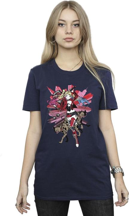 Actual product image Womens/Ladies Harley Quinn Hyenas Cotton Boyfriend T-Shirt (3XL)
