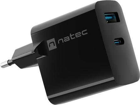 Actual product image Genesis Ladowarka sieciowa Natec Ribera Gan 1x USB-A + 1x USB-C 45W czarna (45 W)