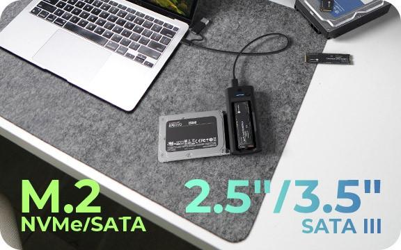 Produktbild Icy Box DockingStation für NVMe M.2 SSD & SATA Laufwerke IB-180MS-C31