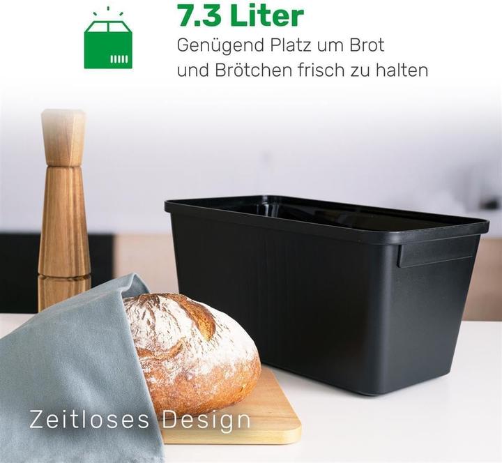 Immagine prodotto Novaliv 2x Brotkasten Plastik mit Deckel 32x20x16,5cm Dose für Brot Brotkasten Kunststoff Aufbewahru
