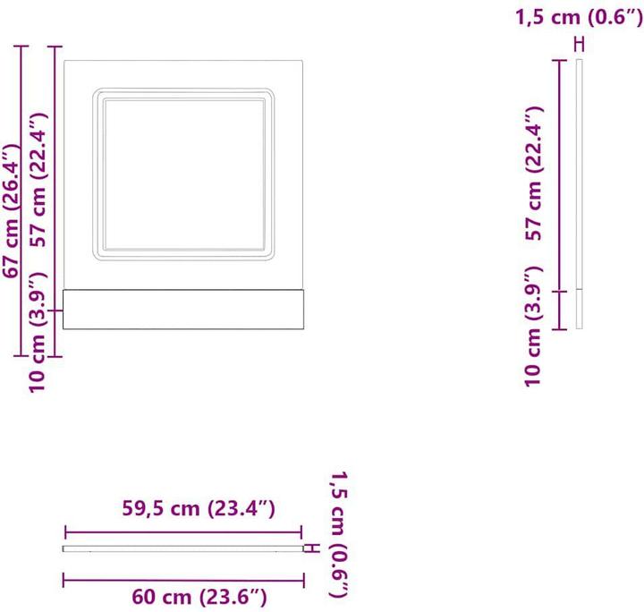 Image du produit VidaXL Cache pour lave-vaisselle Kalmar Blanc 60x1,5x67 cm Bois composite