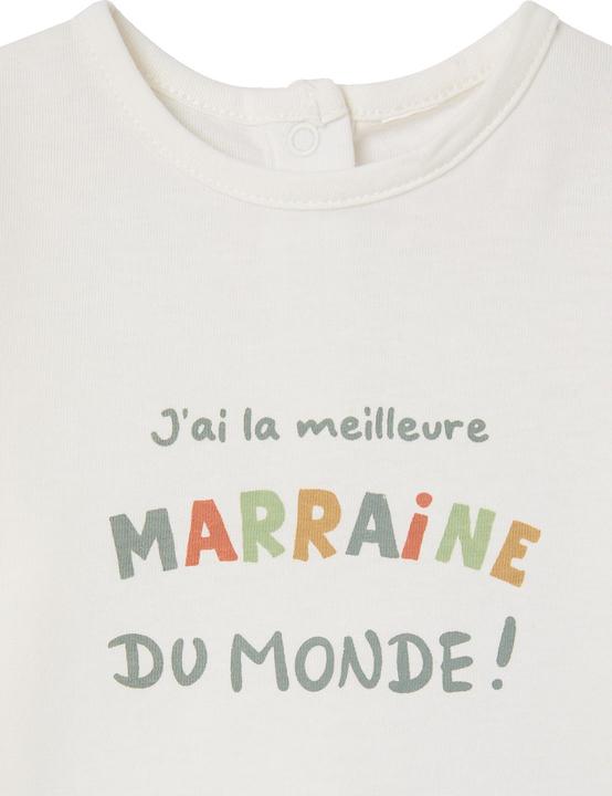 Image du produit Vertbaudet Bio-Kollektion: Baby Shirt mit Druckknöpfen und Message (92)