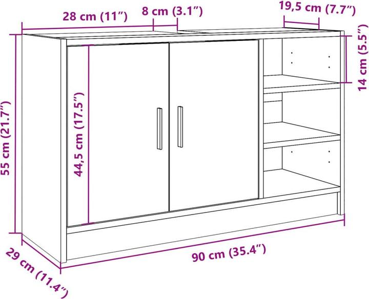Image du produit VidaXL Meuble sous lavabo (90 x 29 x 55 cm)