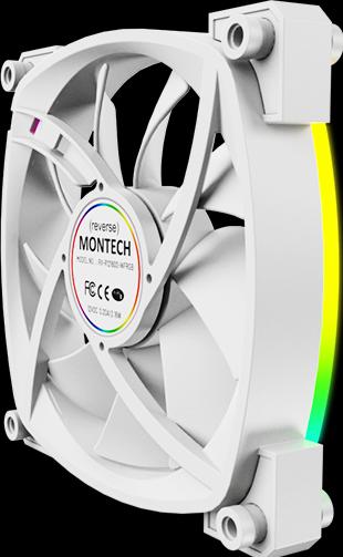 Produktbild Montech RX120 PWM ARGB Lüfter - 120mm, weiss (120 mm, 1 x)