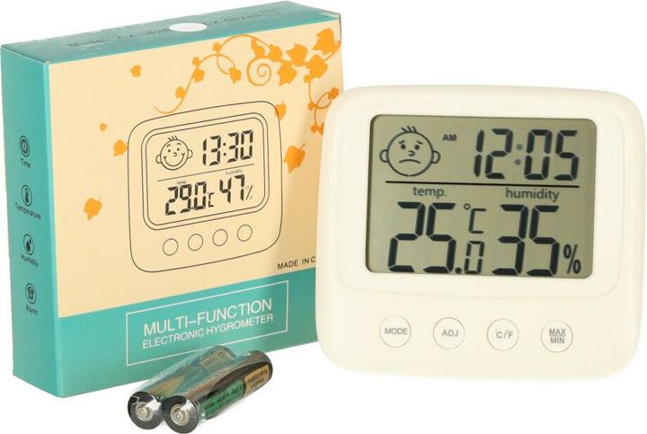 Immagine prodotto Ikonka Igrometro Orologio Termometro ambiente Misuratore di umidità LCD