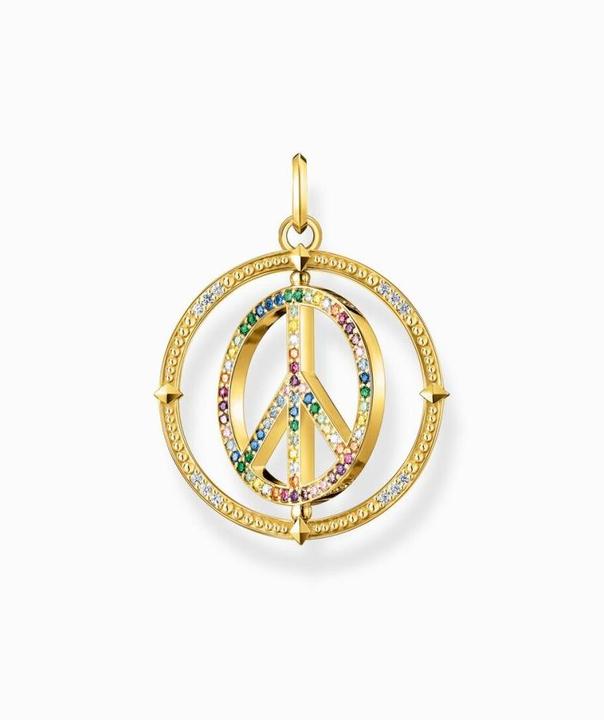 Image du produit Thomas Sabo Pendentif Signe de Paix avec Pierres Multicolores Plaqué Or (Argent 925)