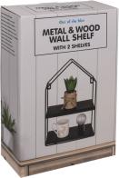 Image du produit Ootb Étagère murale métal/bois avec 2 étagères