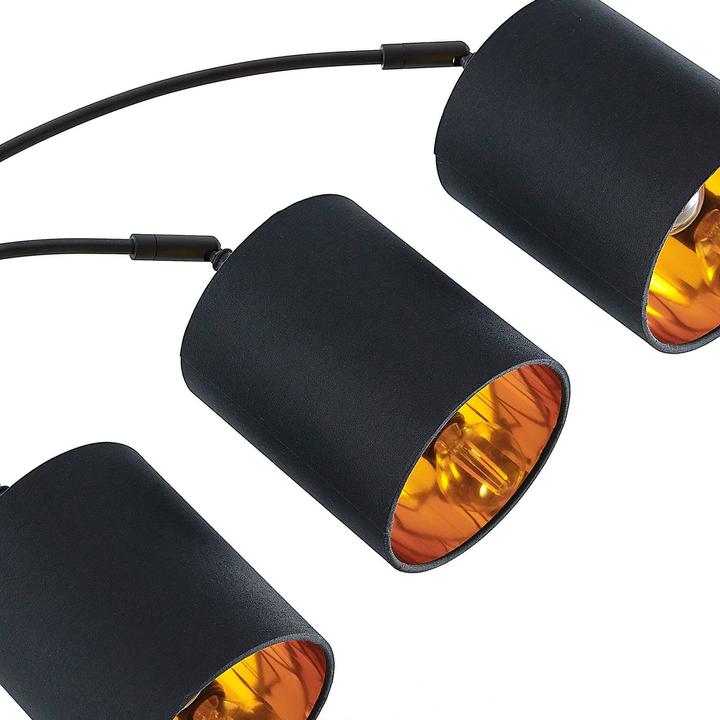 Image du produit Lindby Abiram Lampadaire, noir/or (E14)