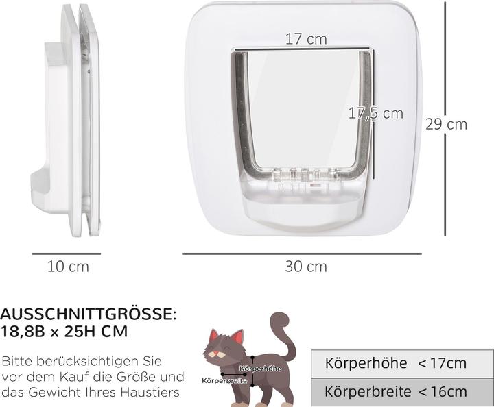 Actual product image PawHut Pet door with 4 way locking system (Manual cat flap)