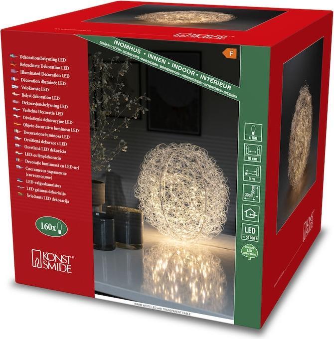 Produktbild Konstsmide Gnosjö LED Dekoration Drahtball D30cm 3515-303 Innen 160LED warmws Zultg 5m transparen