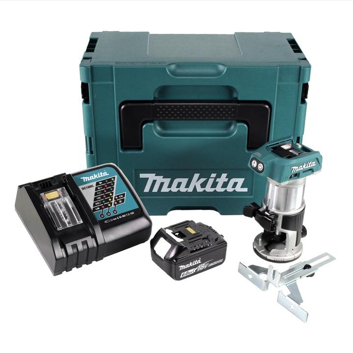 Actual product image Makita DRT 50 RG1J battery multifunction router brushless 18V + 1x battery 6.0 Ah + quick charger in mac