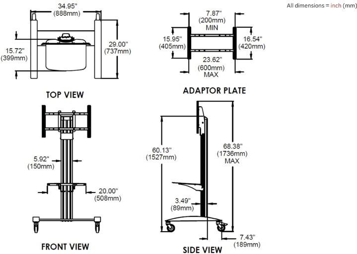 Immagine prodotto Peerless Sr560g (Universale, 75", 68.20 kg)