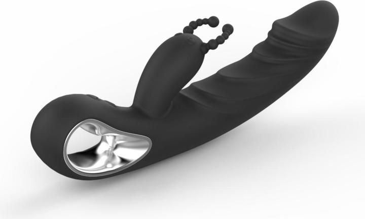Actual product image Erolab Cheeky Bunny G-Spot and Clitoral Massager Black (ZYCP01b)