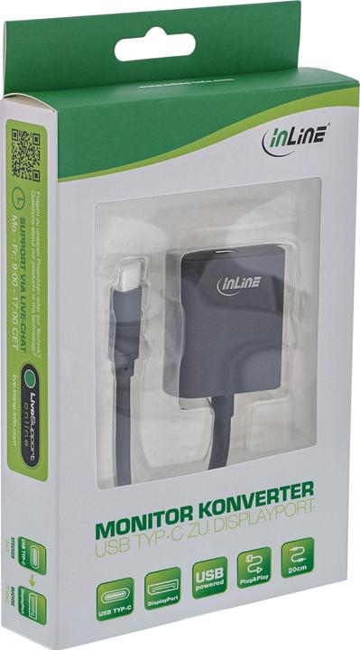 Actual product image InLine USB Display Converter (DP, 20 cm)