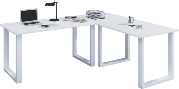 Produktbild VCM Büromöbel Eckschreibtisch Lona 50 U Alu Weiss (190 x 130 x 50 cm)