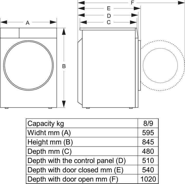 Image du produit Hisense WD3S8043BB3 (schwarz, Connect-Life)
