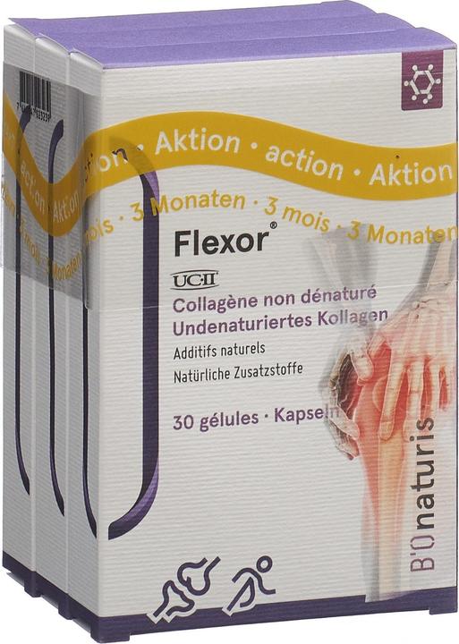 Image du produit B'Onaturis Flexor avec UCII Collagène Vitamines Minéraux 3x (90 pièce(s), Capsules, 66 g)