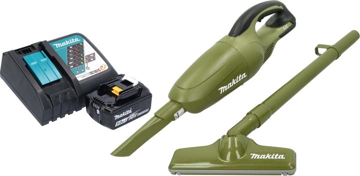 Actual product image Makita DCL 180 RTO cordless hoover 18 V 0.65 l Olive Outdoor Adventure series + 1x rechargeable battery