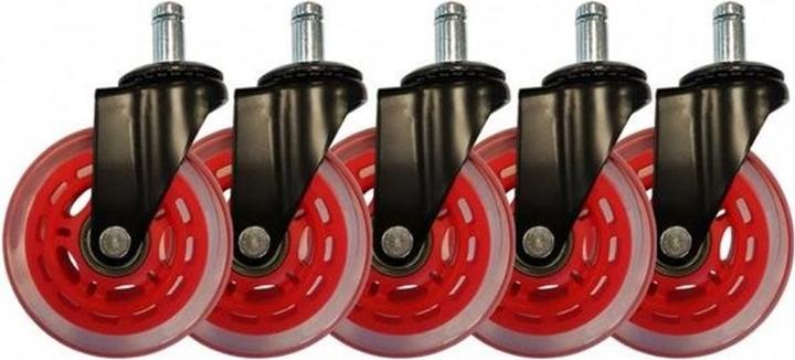 LC-Power Gaming Stuhlrollen 5er Set Rot