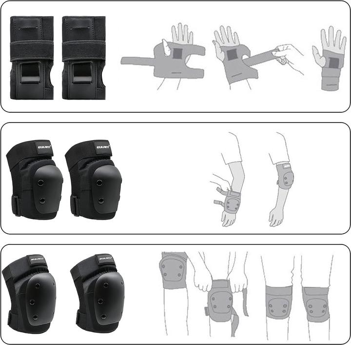 Produktbild Ontyzz Protektoren-Set für Skaten & Inliner (L, Handgelenkschoner, Ellbogenschoner, Knieschoner, 6 Stück)