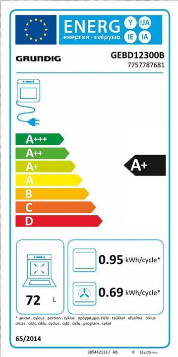 Energy Label Grundig Oven GEBD12300B