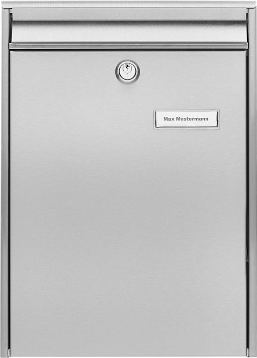 Actual product image Burg Wächter Letter box stainless steel WxHxD 285/400/105 mm Berlin 3777 NI with flap Opening stop Name
