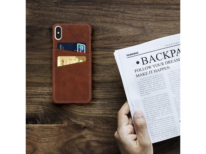 Produktbild Screenguard Apple iPhone XS CardCaddy Leder Backcase mit Kartenfächern (Apple iPhone XS)