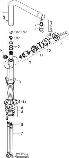 Productafbeelding hansgrohe HG ééngreeps wastafelmengkraan 270 TALIS M chroom