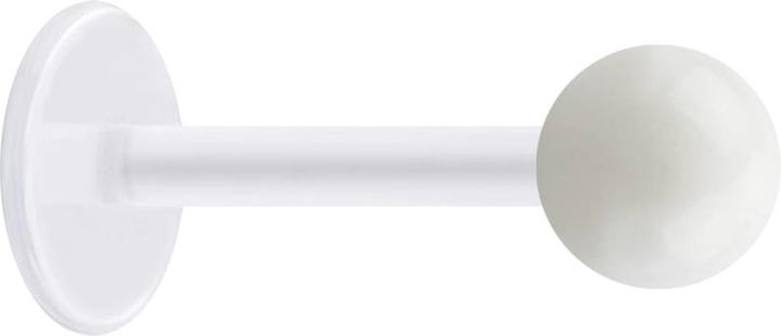 Actual product image Star Piercing Micro Labret transparent with ball white (Acrylic, without brass, Bioflex)