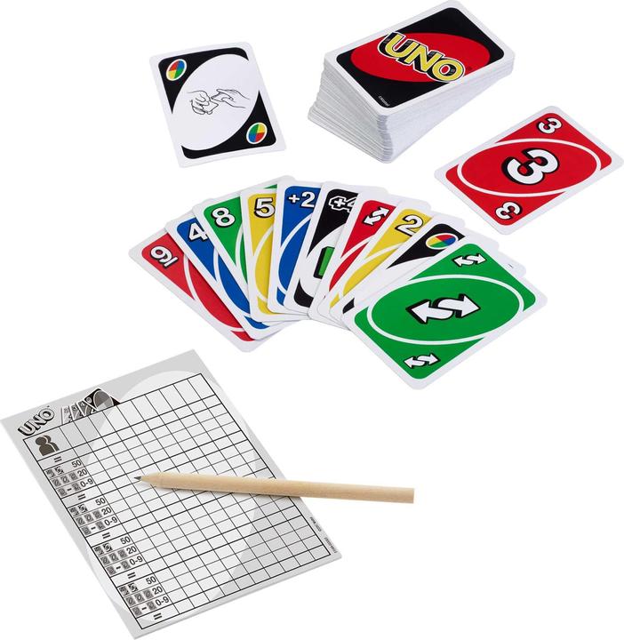 Actual product image Mattel Games Uno Deluxe Card Game (German, French, Italian)