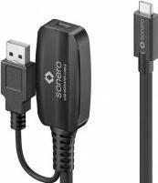 Produktbild Purelink sonero USB 3.2 Gen1x1 Aktive Verlängerung - C/C - schwarz - 10,00m (10 m, USB 3.2 Gen 1)