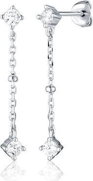 Produktbild JVD Silver Dangling Earrings With Zircons Svle2933x61bi00