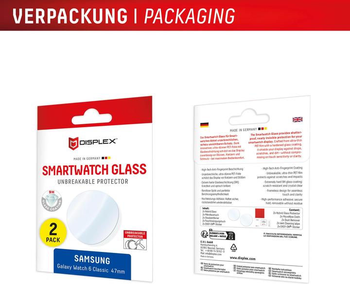 Produktbild Displex Schutzfolie, Panzerfolie, Doppelpack