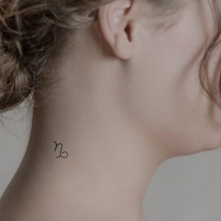 Actual product image minink Temporary tattoo - zodiac sign Capricorn