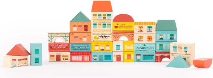 Actual product image Moulin Roty Village building blocks (34 pieces), Avenue du Moulin