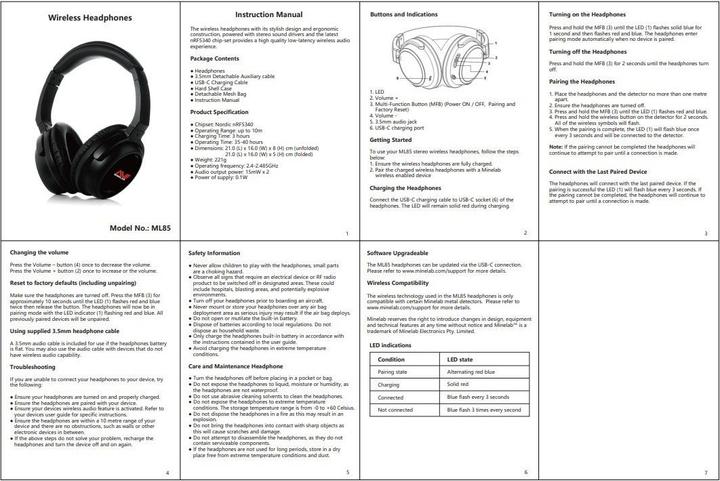 Produktbild Minelab Drahtlose Kopfhörer ML85
