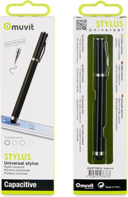 Produktbild Muvit Stylet Noir Avec Embout Pour Ecran Capacitif Fonction Stylo