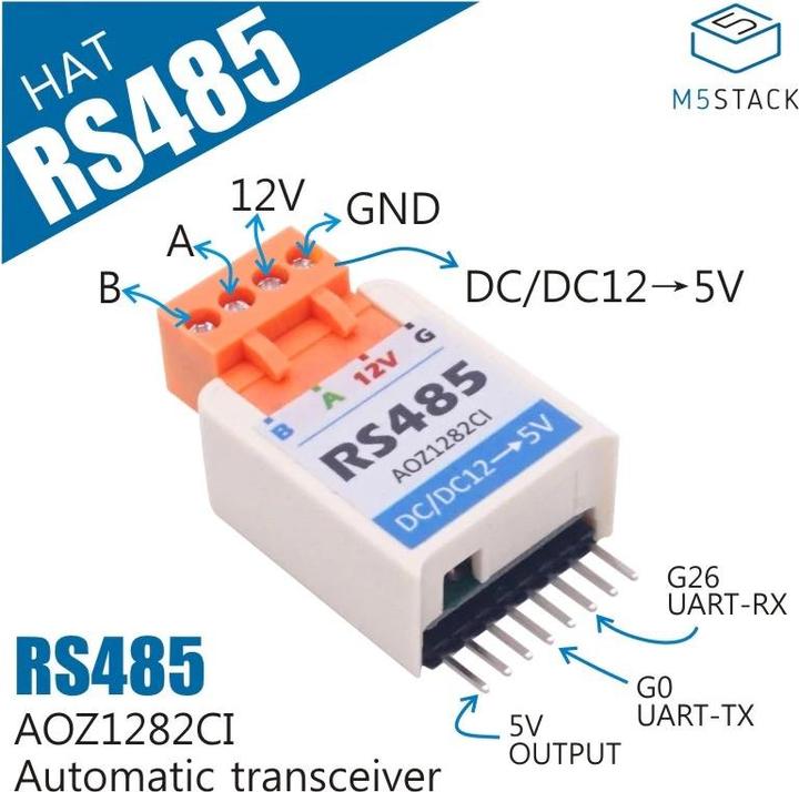 Actual product image M5Stack M5StickC RS485 HAT AOZ1282CI