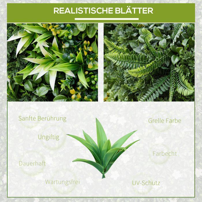 Actual product image Swisshandel24 12 pieces artificial plant wall hedge 50x50 cm UV protection Privacy screen Multi-leaf design Hedge (50 cm)
