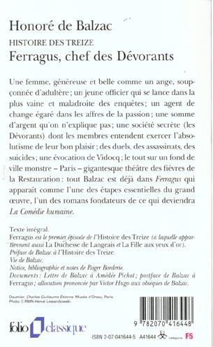 Immagine prodotto Ferragus, chef des Dévorants (Francese, Onorato di Balzac, 2001)