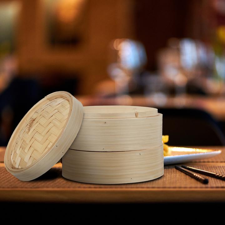 Actual product image Relaxdays Bamboo Steamer Basket, 2 Tiers (Plant materials)