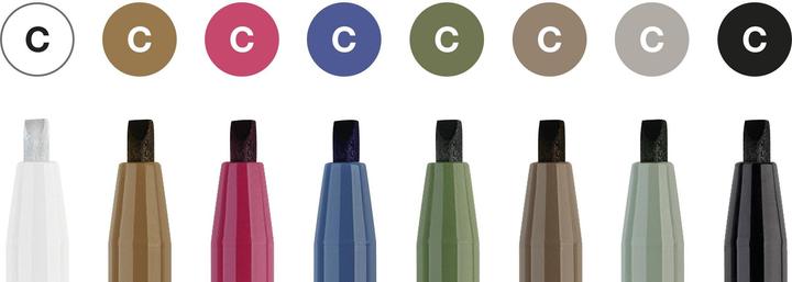 Actual product image Faber-Castell Ink pens Pitt Artist Pen Calligraphy 8 colours (Blue, Black, Brown, Green, White, Yellow, Rose, 8 x)
