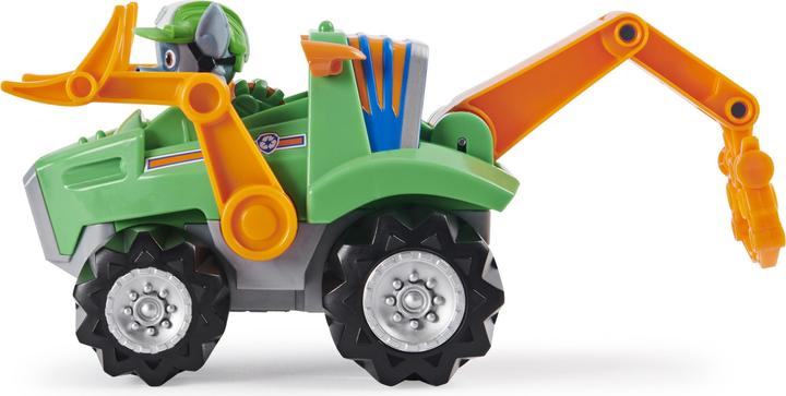 Actual product image Maki PAW Patrol Dino Rescue luxury pull up Rocky vehicle with surprise dinosaur figure