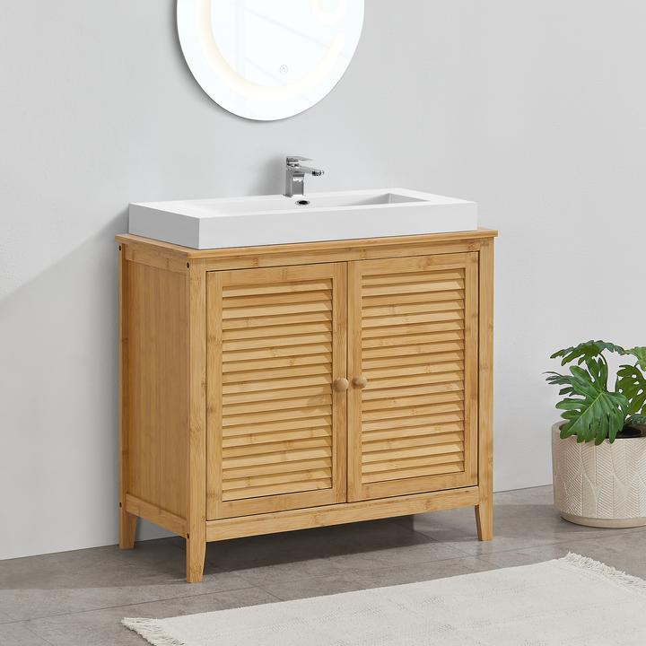 Immagine prodotto En.Casa Mobile lavabo in bambù Värmdö 60x67x30cm (60 x 67 x 30 cm)