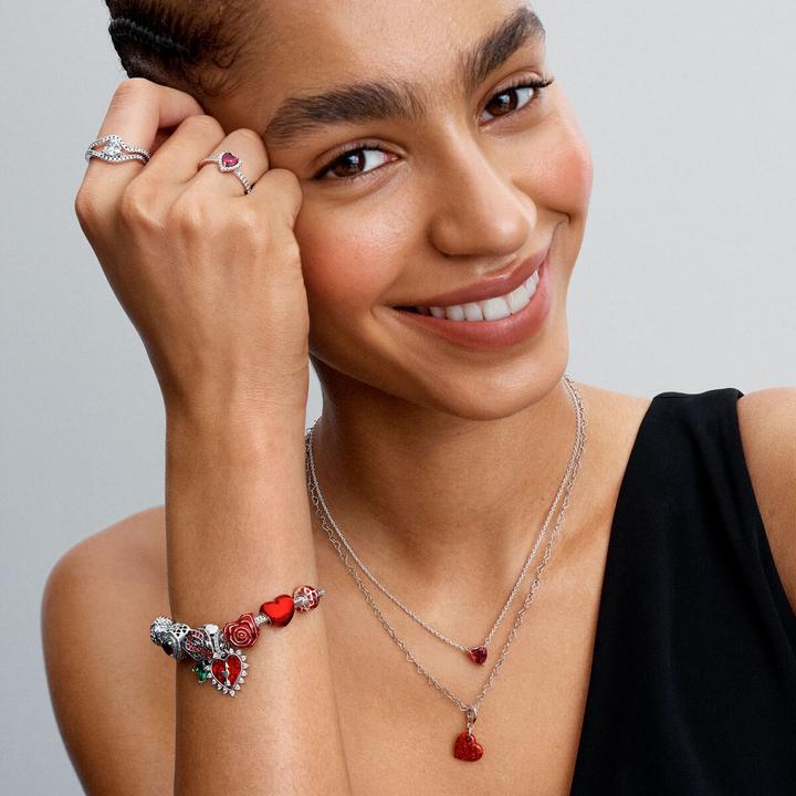 Produktbild Pandora Opalescent Red Heart Dangle Charm (Sterling Silber 925)