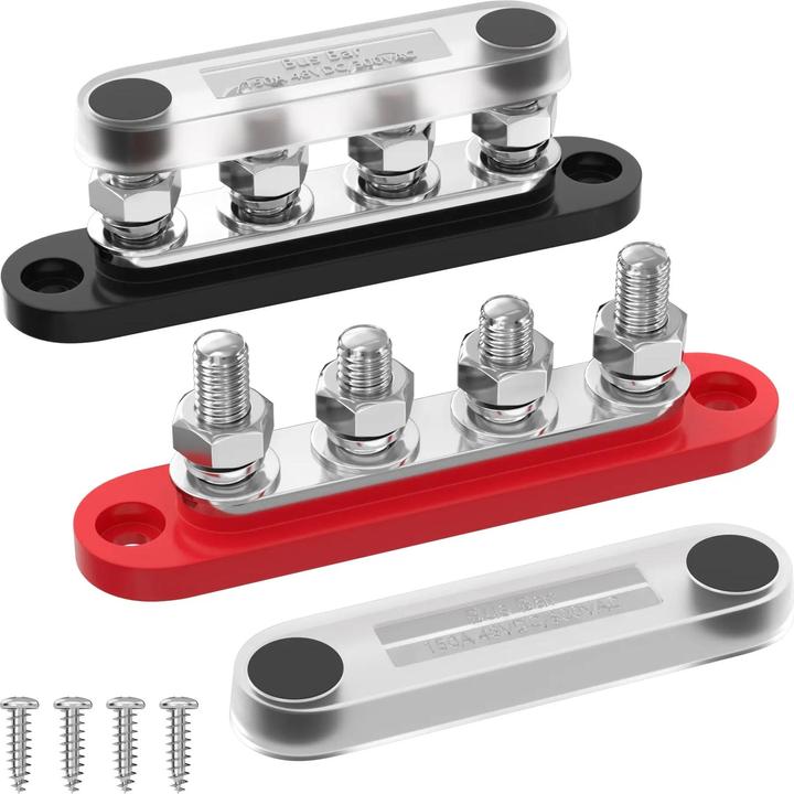 Daier Sammelschiene-Set in Marine-Qualität | 150A | 48V | 4 x M8