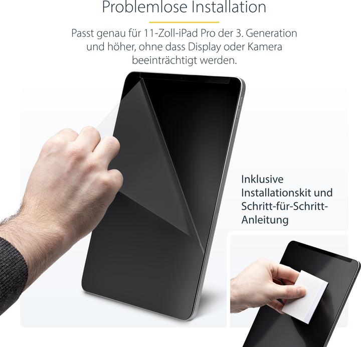 Produktbild StarTech com 4-Wege Blickschutz für 11-Zoll iPad Pro, für Hoch- und Querformat, Touch-fähig, +/- 30 (25 Stück)