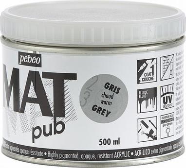 Produktbild Pebeo Acrylic Mat Pub (Warmgrau, 500 ml)