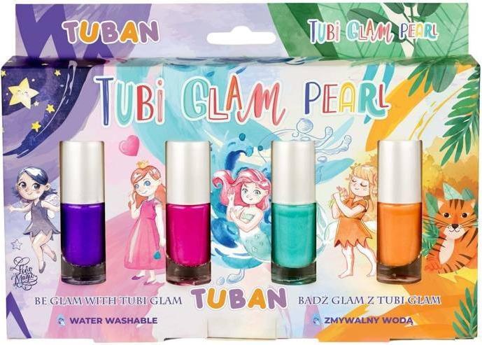 Actual product image Tuban Tubi Glam - Nail polish set - 4 pcs. (TU3468) (Mother-of-pearl, Colour paint)