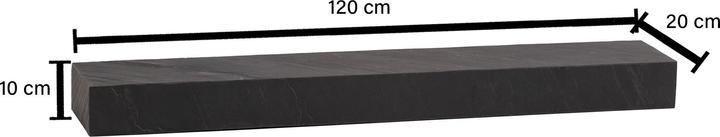 Produktbild FineBuy Wandregal FB55703 Massivholz Anthrazit 120 cm (20 x 120 x 10 cm)